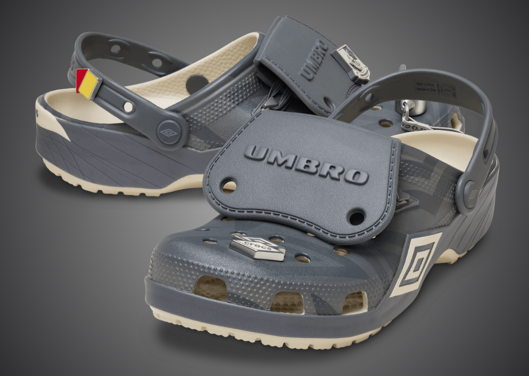 Umbro x Crocs Classic Clog Bone Slate Grey - Angle