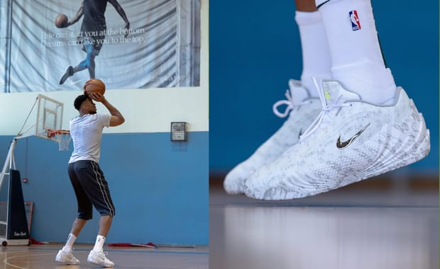 Giannis Shows Off a Nike Giannis Freak 8 in Wolf Grey While Trade Rumors Swirl