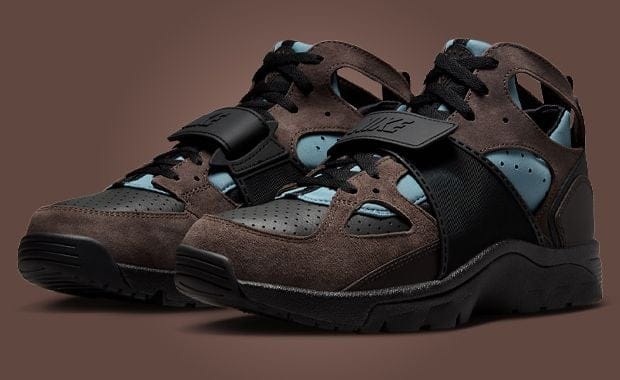 The Nike Air Trainer Huarache Baroque Brown Smokey Blue Releases April 2025