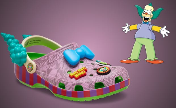 The Simpsons x Crocs Classic Clog Krusty Burger Releases April 2025