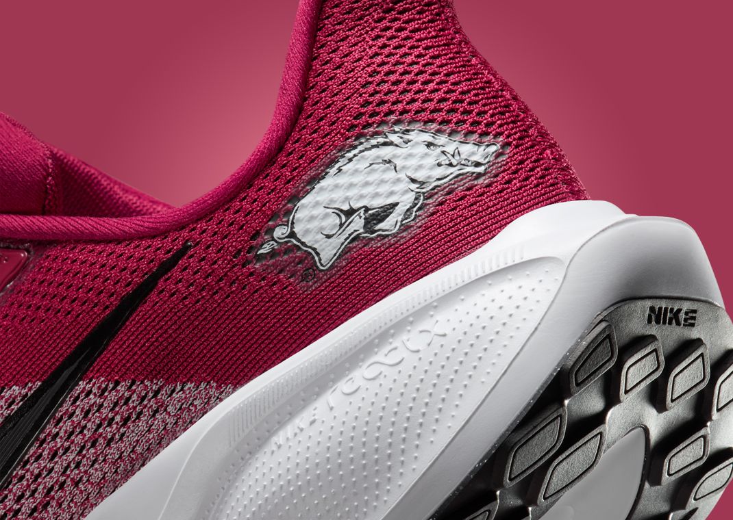 NCAA x Nike Pegasus 41 Arkansas Heel Detail