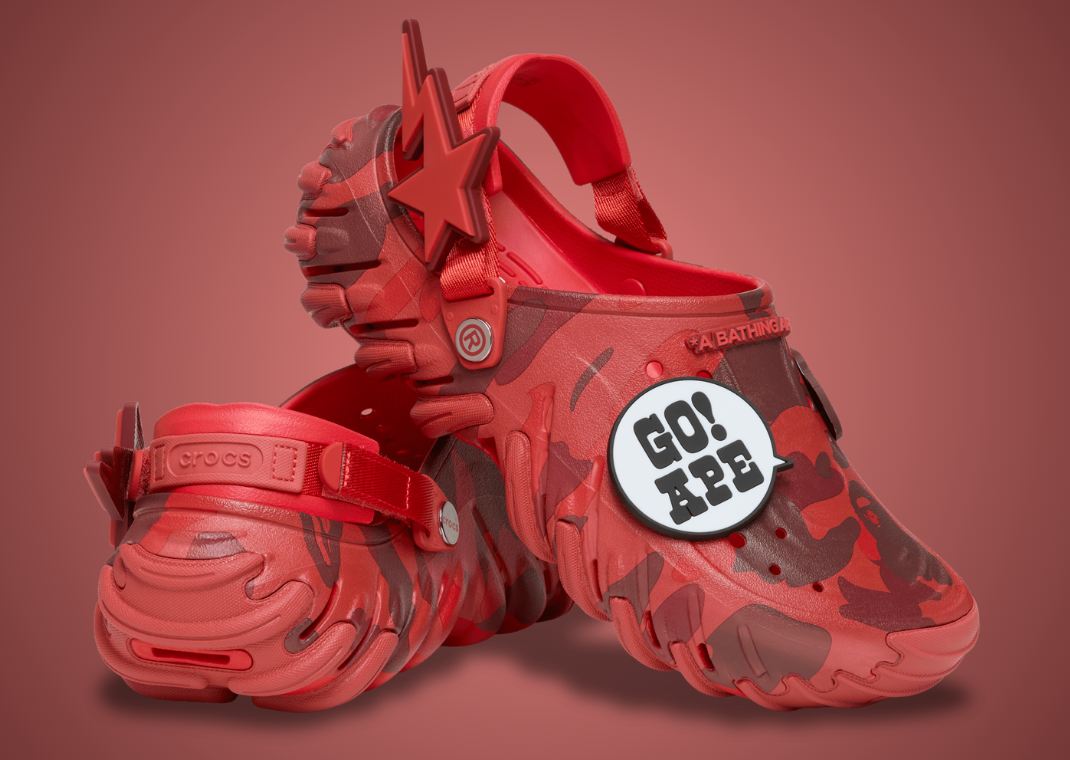 BAPE x Crocs Echo RO Clog Red Angle