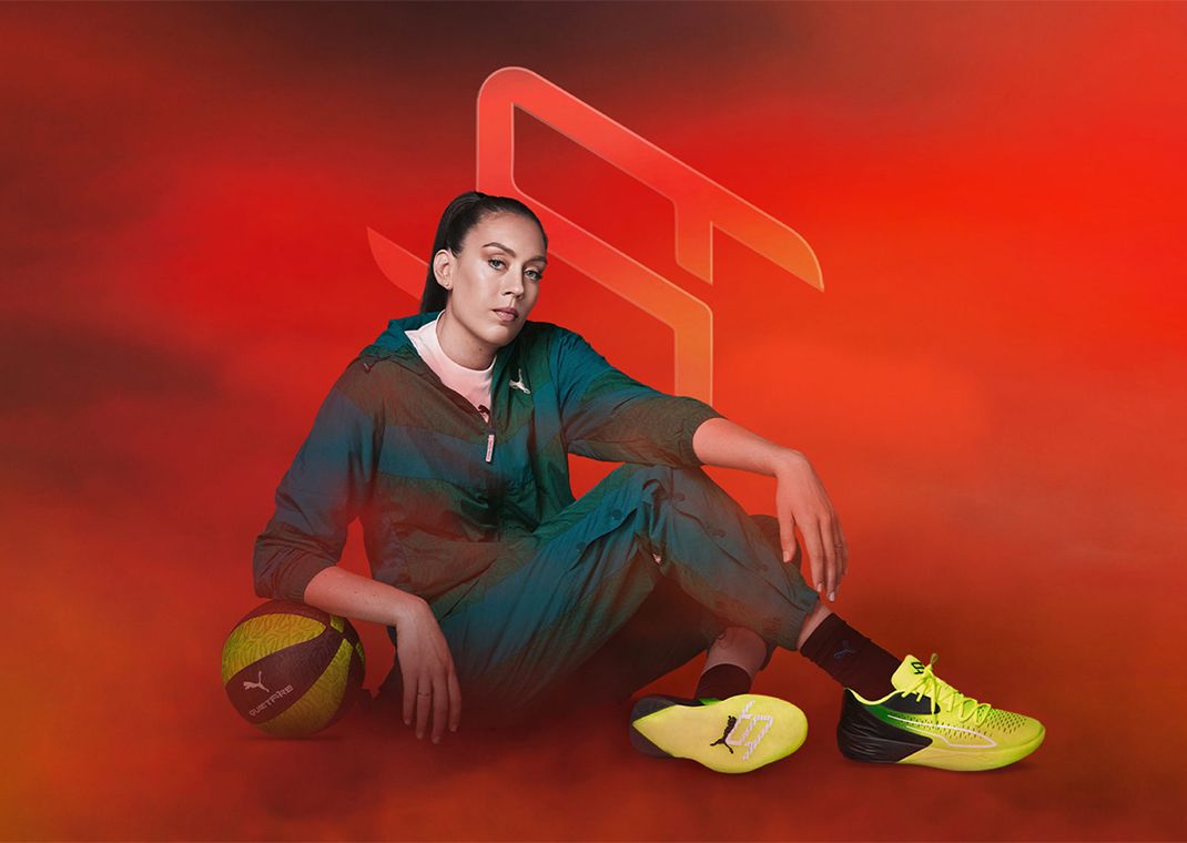 Breanna Stewart in the Puma Stewie 1 Quiet Fire (W)