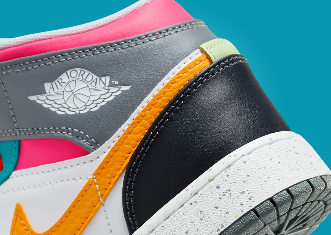 Air Jordan 1 Mid SE Multi-Color (GS) Heel