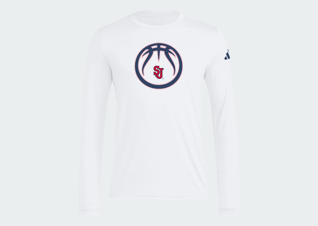 adidas St. John's Basketball Long Sleeve Tee White