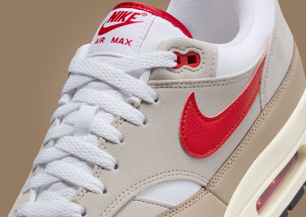 Nike Air Max 1 Cream II University Red Tongue
