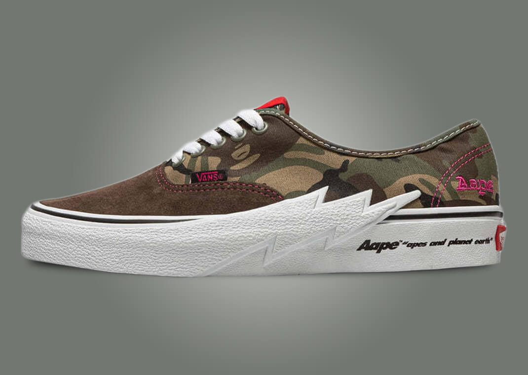 ★人気【VANS】★AAPE X VANS AUTHENTIC BOLT GREY★スニーカー AAPE Vans Sk8-Hi Authentic Bolt Release Date | Hypebeast