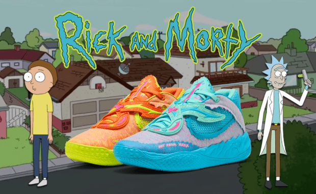 LaMelo Ball Goes Cartoon Mode with Mismatched Rick & Morty Puma MB LaMelo Ball Goes Cartoon Mode with Mismatched Rick & Morty Puma MB