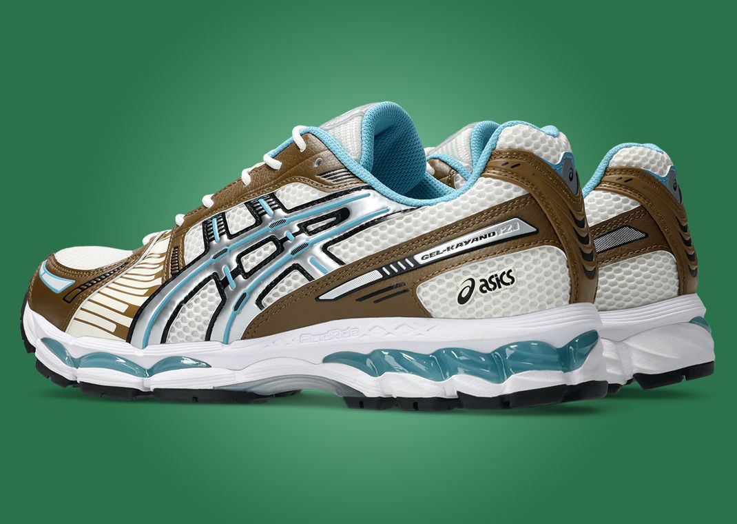 Asics Gel-Kayano 12.1 Brown Blue Heel Angle