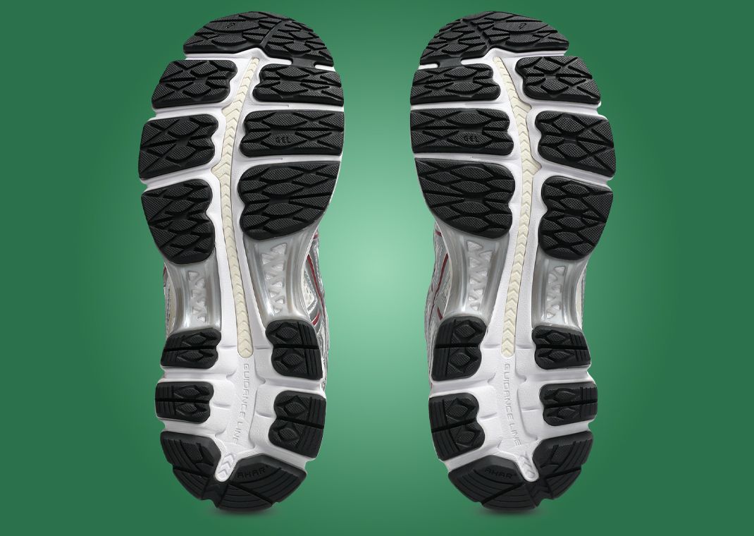 Asics Gel-Kayano 12.1 Metallic Silver Burgundy Outsole