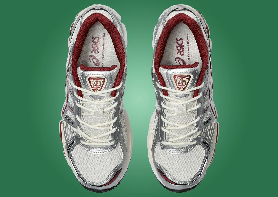 Asics Gel-Kayano 12.1 Metallic Silver Burgundy Top