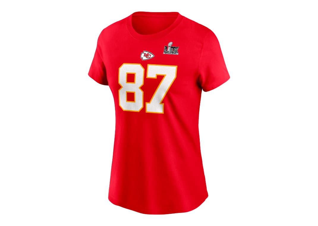 Travis Kelce Kansas City Chiefs Super Bowl LIX Women's Nike NFL T-Shirt