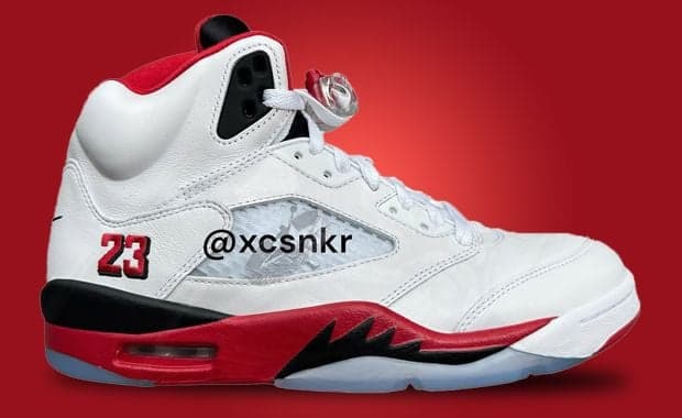 Air Jordan 5 Retro Fire Red Black Tongue