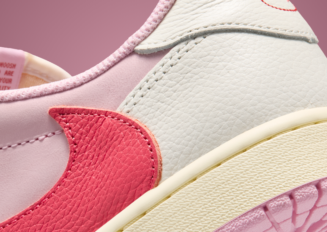 Travis Scott x Air Jordan 1 Retro Low OG Shy Pink Heel Detail