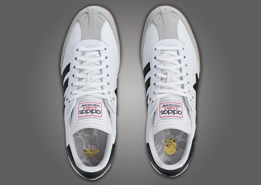BAPE x adidas Samba White Black - Top