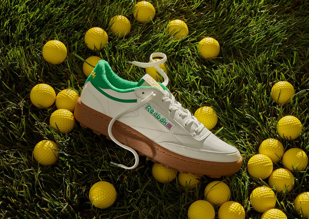 Reebok Club C Golf White Green Gum Angle
