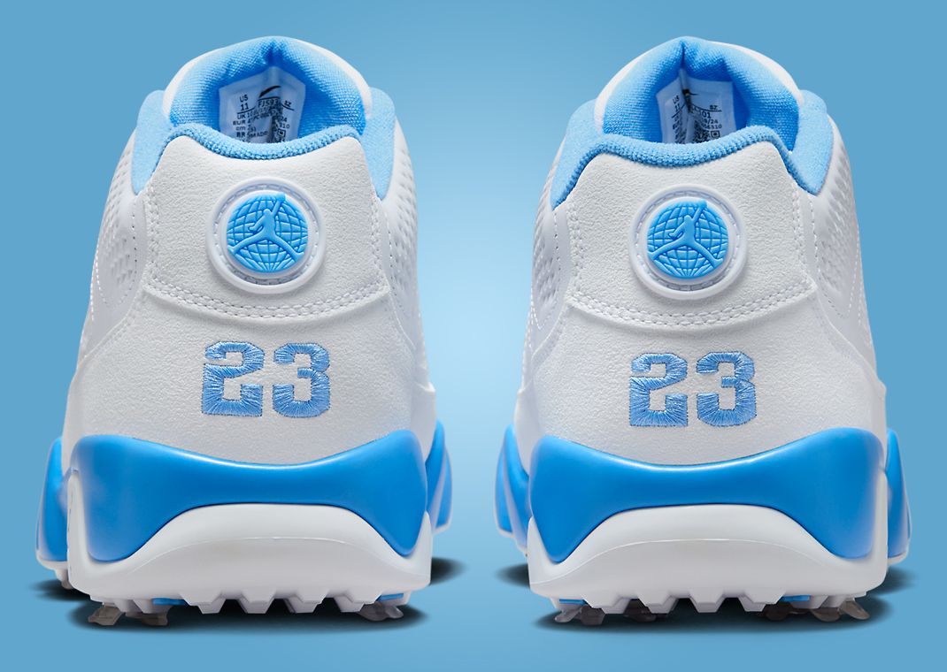 Air Jordan 9 Golf White University Blue Back