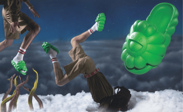 Takashi Murakami's Ohana Full-Bloom Slide Island Green Releases April 2024