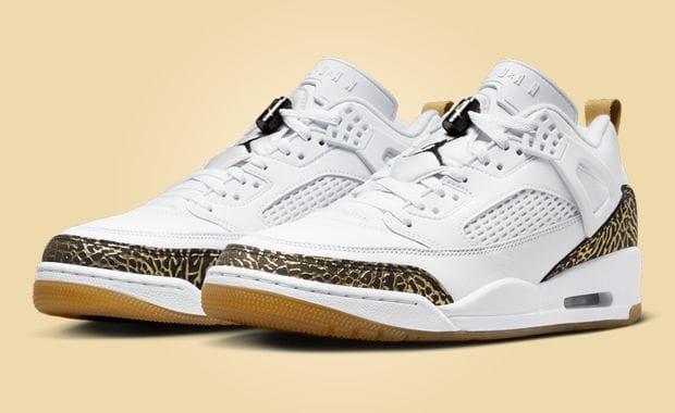The Jordan Spizike Low White Black Metallic Gold Releases July 2024