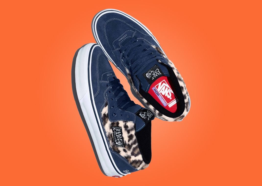 Supreme x Vans Half Cab Cheetah Print Navy Pair