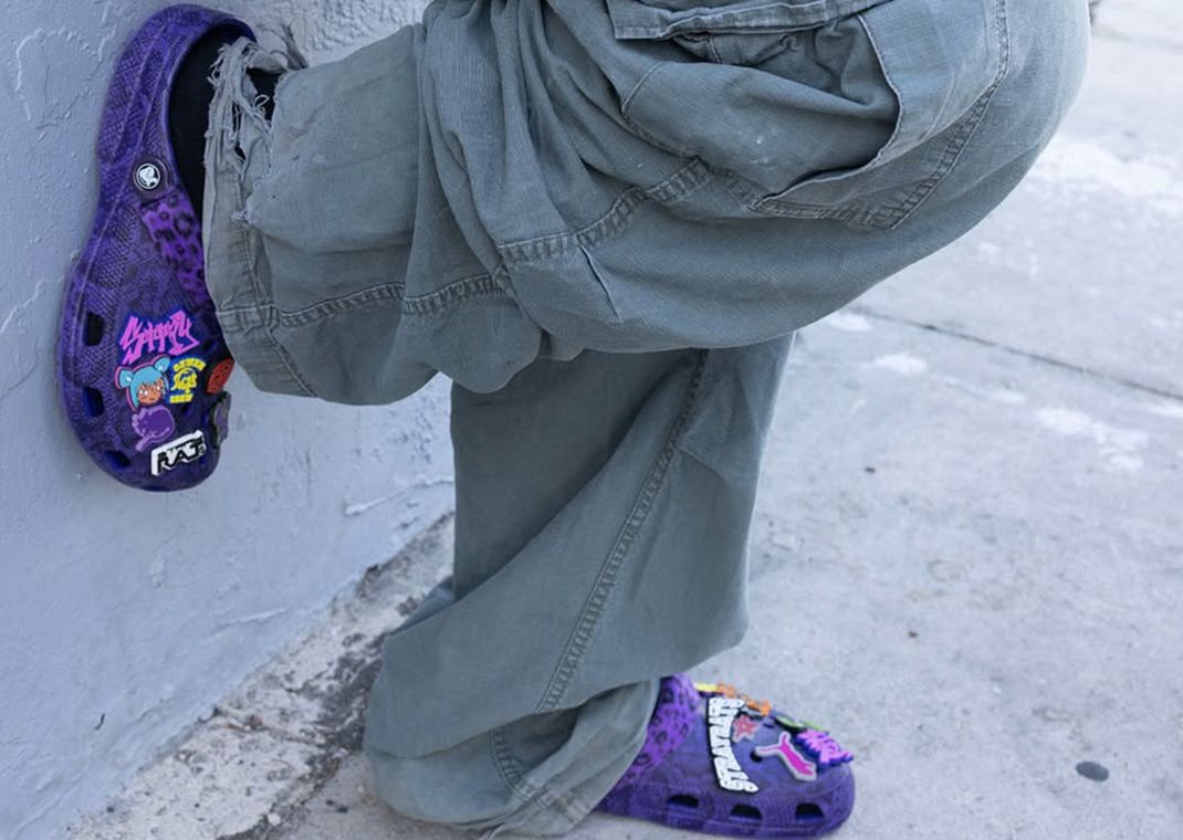 Stray Rats x Crocs Classic Clog Ultraviolet On Foot