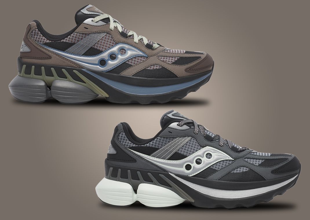 Saucony Grid NXT Brown Silver (top) and Dark Grey Silver (bottom)