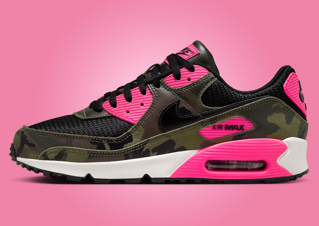 Nike Air Max 90 Camo Sequoia Hyper Pink Lateral