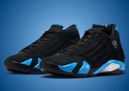 Air Jordan 14 Black University Blue Angle