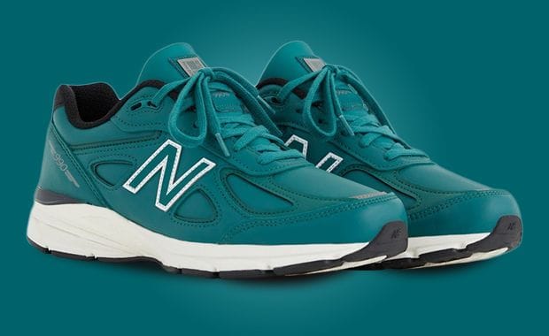 The New Balance 990v4 Made in USA Teal White Releases November 2023