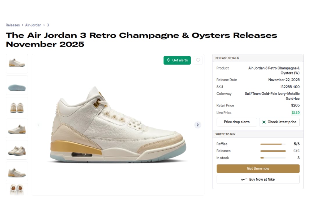 Air Jordan 3 Retro Champagne and Oyster (W)
