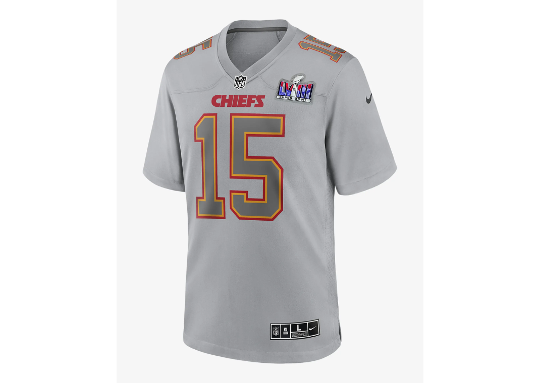 Patrick Mahomes Kansas City Chiefs Super Bowl LVIII Grey Jersey Front