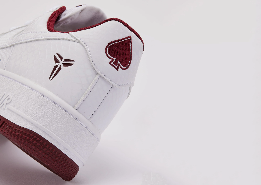 Kobe Bryant Nike Air Force 1 Low Lower Merion Aces White Heel