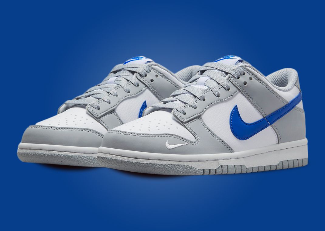 Nike Dunk Low Mini Swoosh Wolf Grey Game Royal (GS)