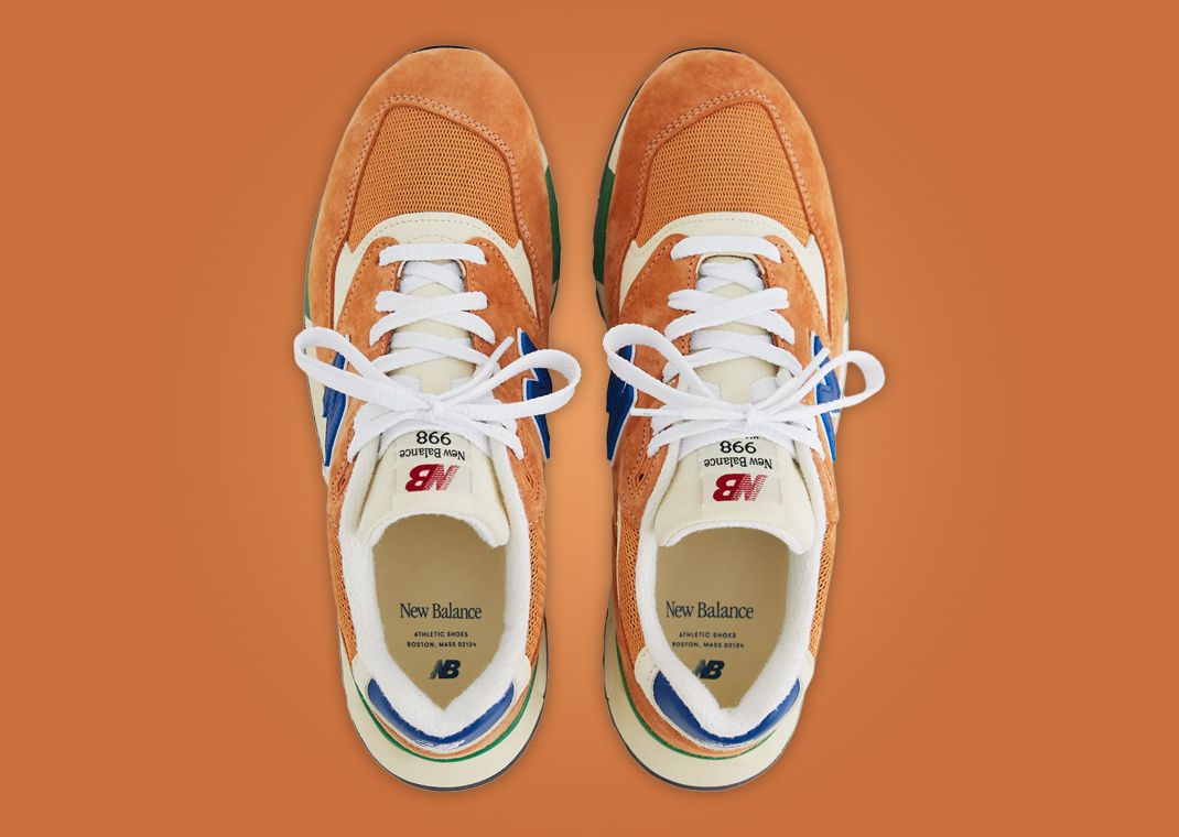 New Balance 998 Made in USA Sepia Atlantic Blue Top