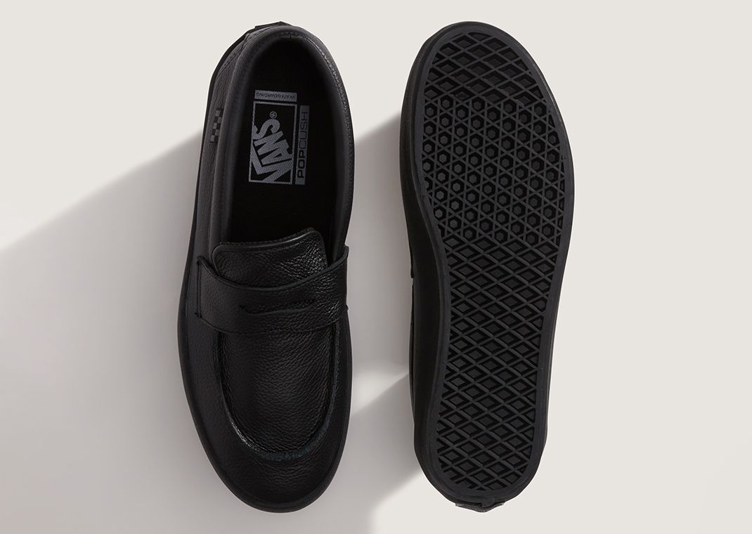 Vans Skate Loafer Black Leather - Top & Bottom