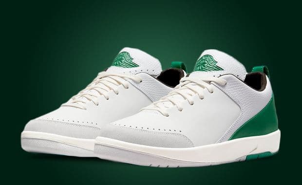 Nina Chanel Abney x Air Jordan 2 Low White Malachite Women's (DQ0560-160) Angled
