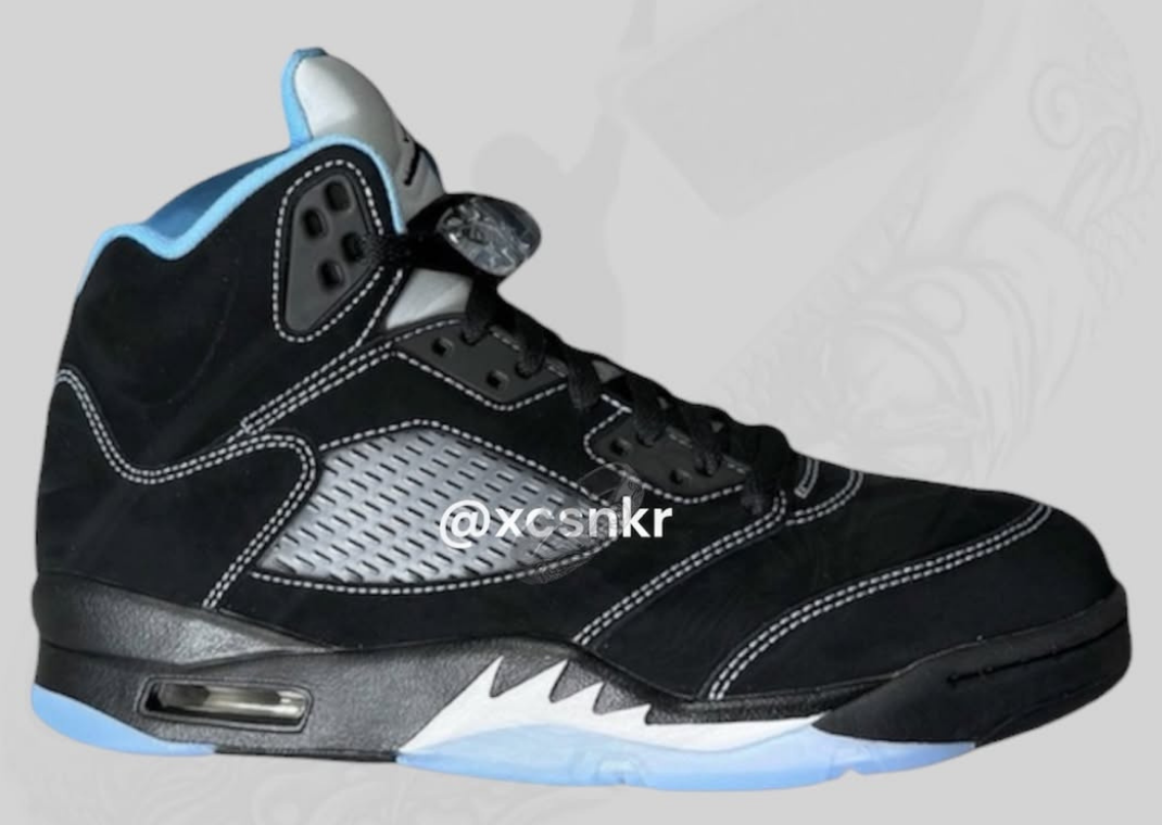 Air Jordan 5 Retro Black University Blue Lateral