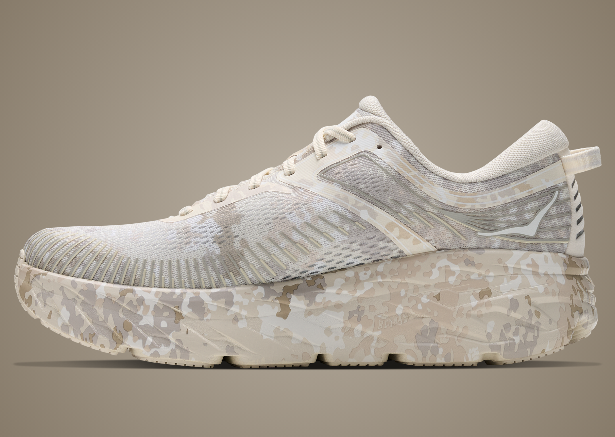 BEAMS x Hoka Bondi 7 Turtledove Camo - Medial