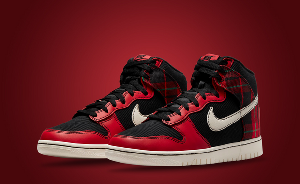 Red nike dunks high tops deals