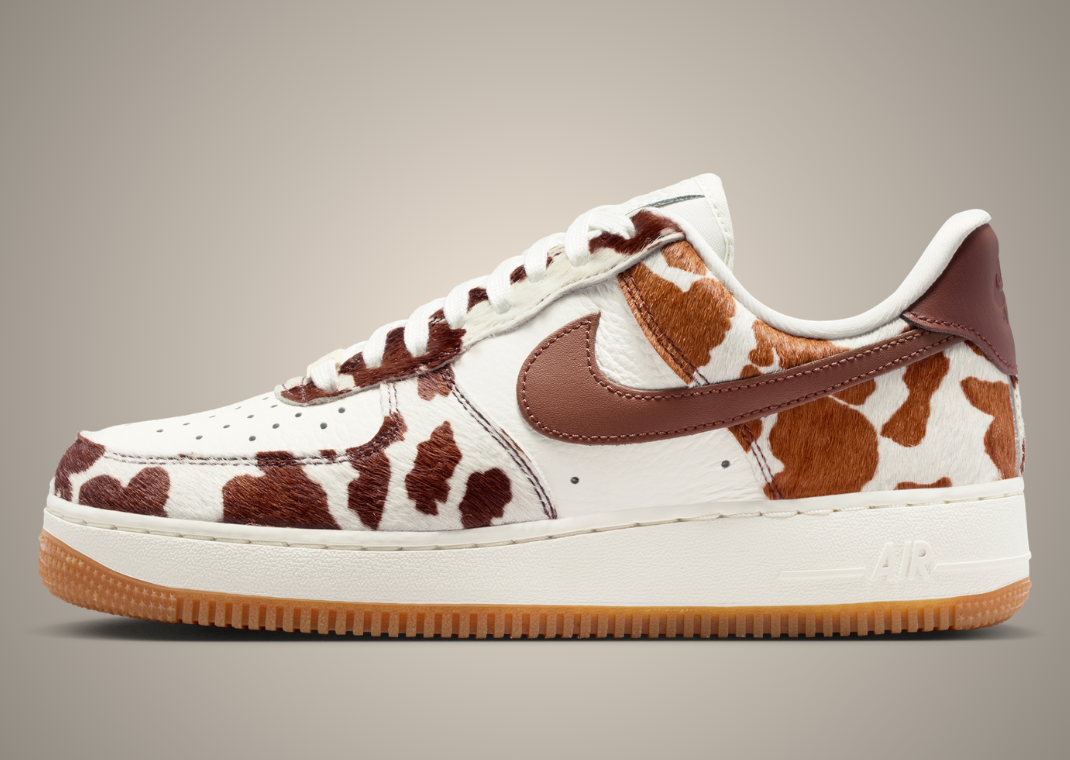 Nike Air Force 1 Low Cow Print Brown (W) - Lateral