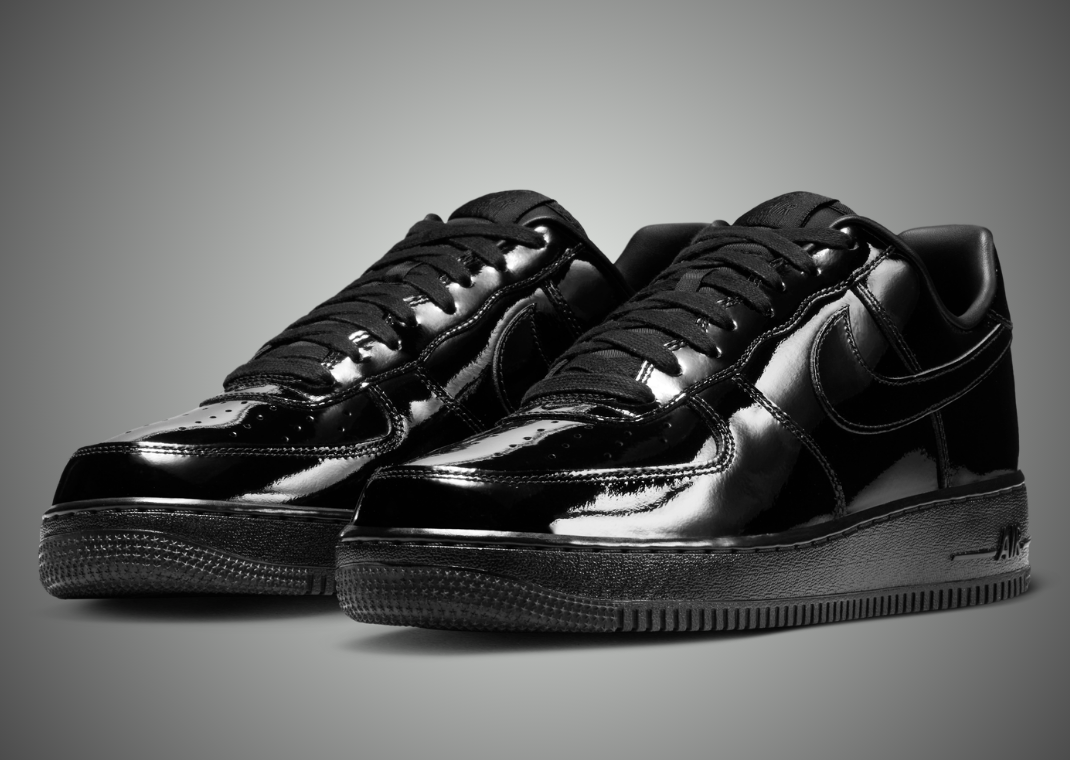 Nike Air Force 1 Low Patent Leather Premium Black pair