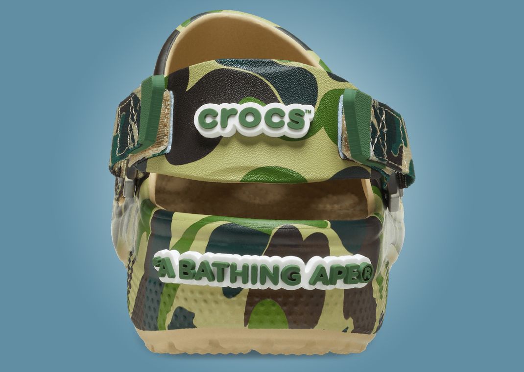 BAPE x Crocs Classic Clog ABC Camo Green Heel
