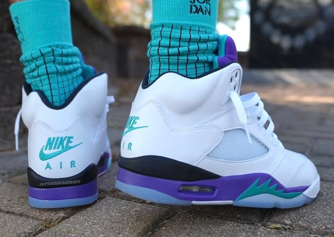 Air Jordan 5 Retro Grape On Foot