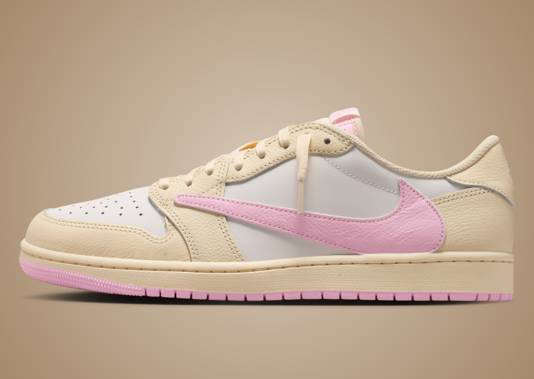 Travis Scott x Air Jordan 1 Muslin Shy Pink Lateral