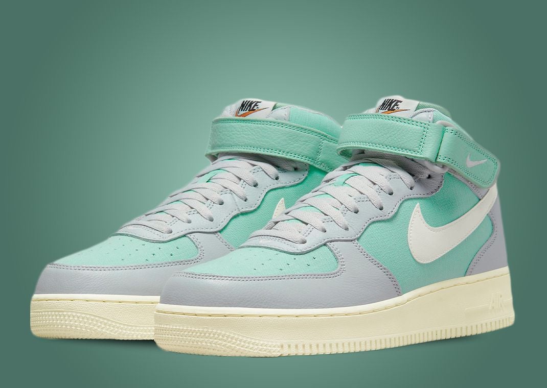 Nike Air Force 1 Mid Certified Fresh Grey Fog Enamel Green