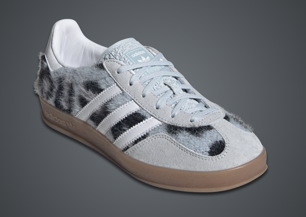 atmos Pink x adidas Gazelle Indoor Trinity Leopard Halo Blue Angle