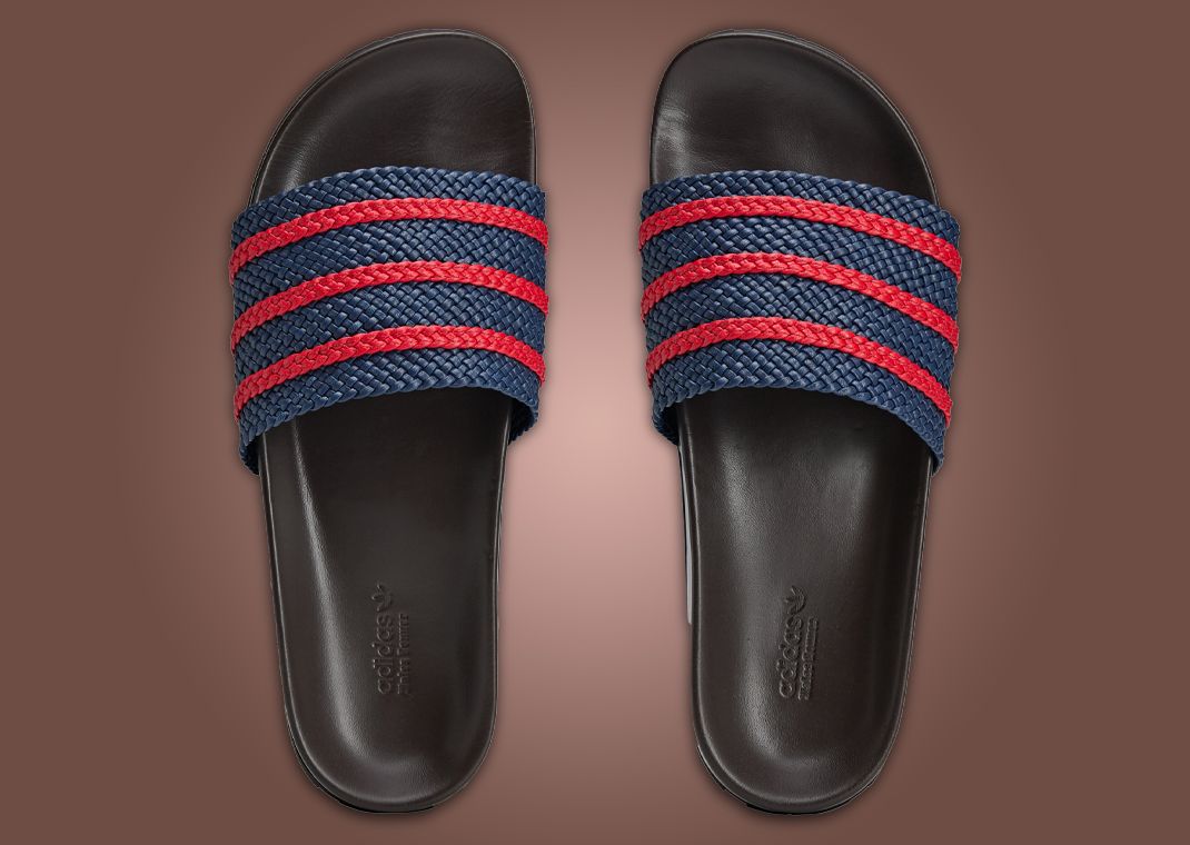 Wales Bonner x adidas Adilette Slide Blue Red - Top