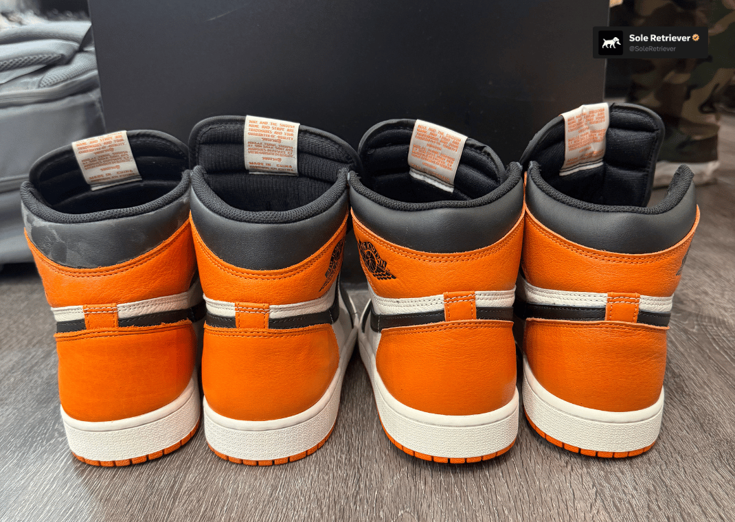 2015 (left) vs. 2025 (right) Air Jordan 1 High Shattered Backboard