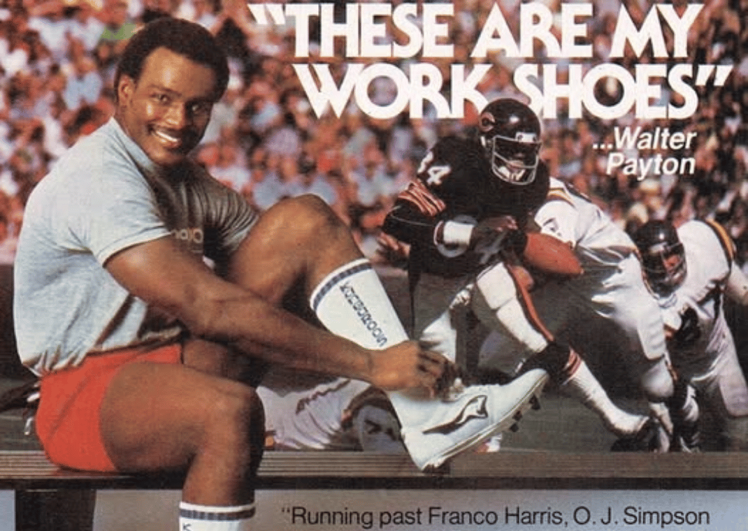 Walter Payton in a KangaROOS ad