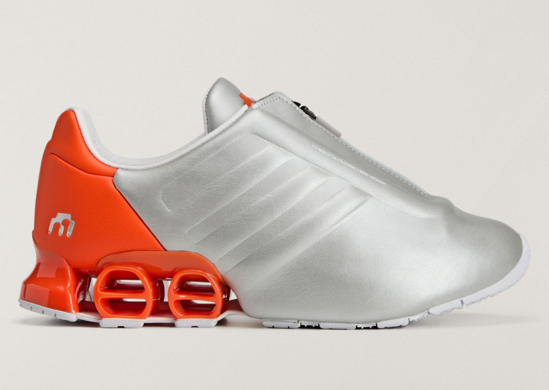 Miaou x adidas Megaride S2 Silver Metallic Semi Impact Orange - Lateral